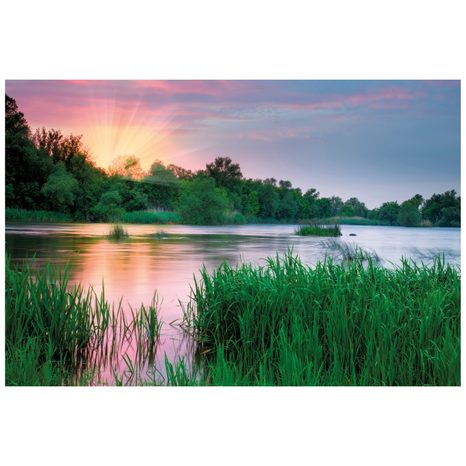 FOTOTAPETE SONNENAUFGANG AM FLUSS - TAPETEN MIT NATURMOTIVEN - TAPETEN