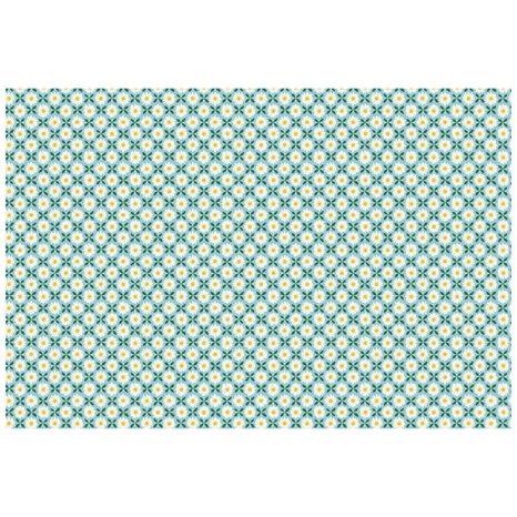 TAPETE BUNTE BLÜTEN AUF TÜRKISFARBENEM HINTERGRUND - GEMUSTERTE TAPETEN - TAPETEN