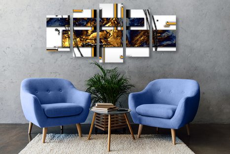 5-DÍLNÝ OBRAZ LUXUSNÍ ABSTRAKCE - ABSTRAKTNÍ OBRAZY - OBRAZY