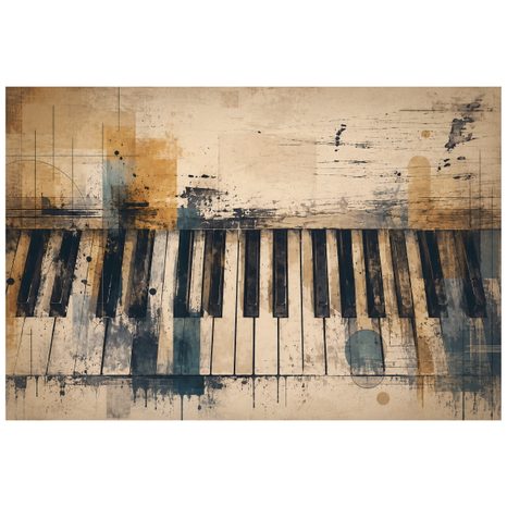 TAPET CLAPE DE PIAN ABSTRACTE STIL VINTAGE - FOTOTAPETE MUZICALE - TAPETURI