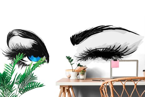 CARTA DA PARATI – OCCHI FEMMINILI CHE AMMICCANO - CARTA DA PARATI PERSONE E CELEBRITÀ - CARTA DA PARATI