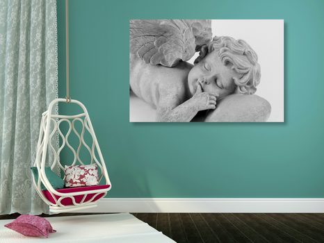TABLOU ALB-NEGRU ÎNGERAȘ DORMIND - TABLOURI ALB-NEGRU - TABLOURI