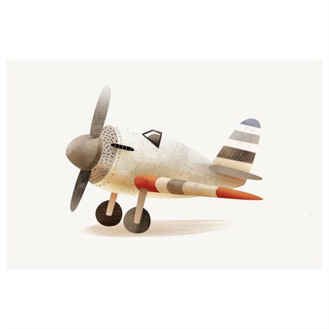 TABLOU AVION RETRO ÎN MIȘCARE - TABLOURI PENTRU COPII MIJLOACE DE TRANSPORT - TABLOURI