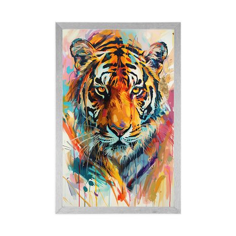 PLAKÁT TYGR S IMITACÍ MALBY - LEVY A TYGŘI - PLAKÁTY