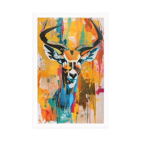 POSTER – ANTILOPE CON IMITAZIONE PITTURA - CERVO - POSTER