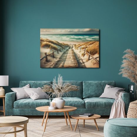 TABLEAU SUR TOILE – DUNES DE SABLE ET HORIZON MARIN - TABLEAUX - 🔥 VENTE TOTALE