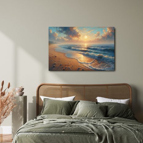 OBRAZ KLIDNÉ VLNY PŘI ÚSVITU - OBRAZY VÝCHOD A ZÁPAD SLUNCE - OBRAZY