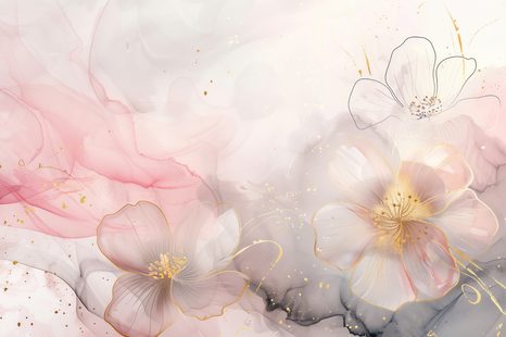 OBRAZ ELEGANTNÍ KVĚTINY S RŮŽOVO-ZLATÝM NÁDECHEM - OBRAZY - TOTÁLNÍ VÝPRODEJ 🔥