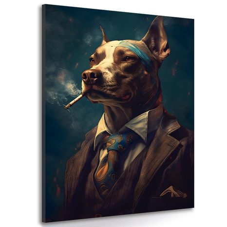 CANVAS PRINT ANIMAL GANGSTER DOG - PICTURES OF ANIMAL GANGSTERS - PICTURES