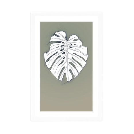POSTER – FOGLIA BIANCA DI MONSTERA - MOTIVI DALLA NOSTRA OFFICINA - POSTER