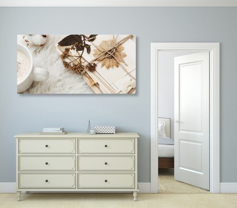 OBRAZ SBÍRKA STARÝCH LISTŮ - VINTAGE A RETRO OBRAZY - OBRAZY