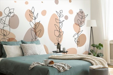 CARTA DA PARATI AUTOADESIVA – NATURA MORTA MINIMALISTA DI PIANTINE - CARTA DA PARATI AUTOADESIVE - CARTA DA PARATI