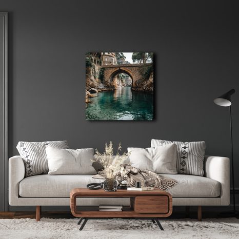 WANDBILD STEINBRÜCKE IN DER NATUR - BILDER VON STÄDTEN - BILDER