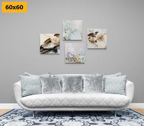 SET OBRAZŮ LUCERNY V ZAJÍMAVÉ KOMBINACI - SESTAVY OBRAZŮ - OBRAZY