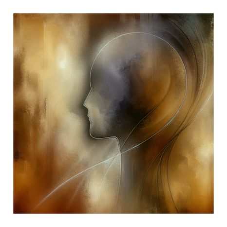 OBRAZ TAJEMNÝ PROFIL VE STÍNECH - ABSTRAKTNÍ OBRAZY - OBRAZY