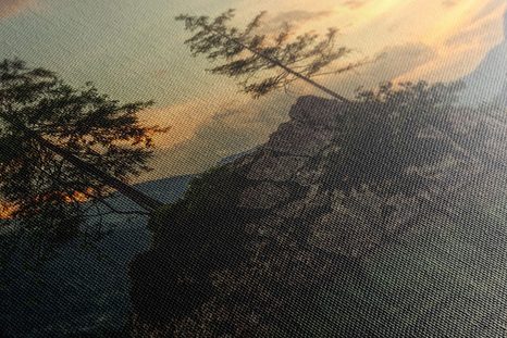 WANDBILD BERGLANDSCHAFT AM SEE - BILDER VON NATUR UND LANDSCHAFT - BILDER