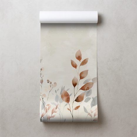 FOTOTAPETA NEŽNI AKVARELNI JESENSKI LISTI - TAPETE LISTI - TAPETE