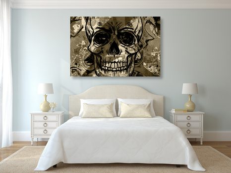 KÉP KOPONYA SZÉPIA KIVITELBEN - FEKETE-FEHÉR KÉPEK - KÉPEK