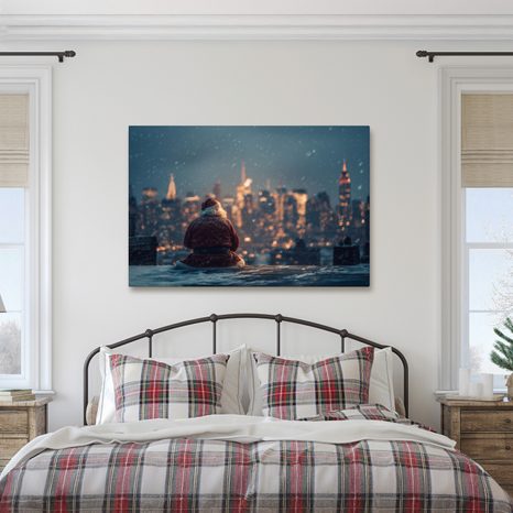 OBRAZ SANTA VE VELKOMĚSTĚ - VÁNOČNÍ A ZIMNÍ OBRAZY - OBRAZY