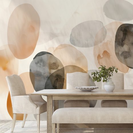 FOTOTAPETA ABSTRAKTNI AKVARELNI OVALI - ABSTRAKTNE TAPETE - TAPETE