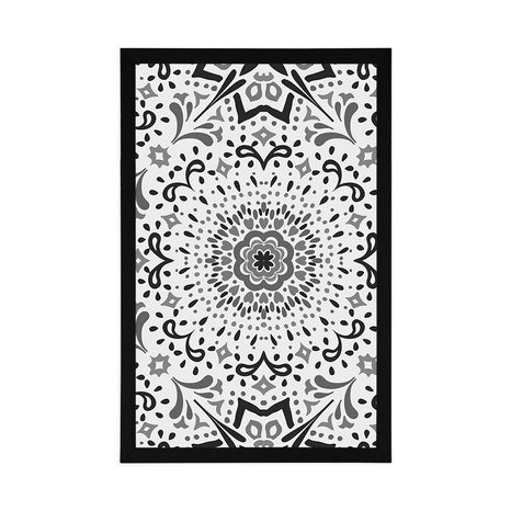 POSTER – MOTIVO ETNICO UNICO IN BIANCO E NERO - NERO E BIANCO - POSTER