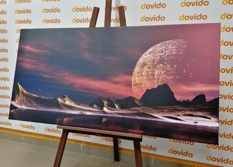 WANDBILD FUTURISTISCHER PLANET - BILDER VON UNIVERSUM UND STERNEN - BILDER