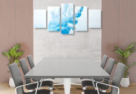 TABLOU 5-PIESE CERNEALĂ ALBASTRĂ ÎN APĂ - TABLOURI ABSTRACTE - TABLOURI