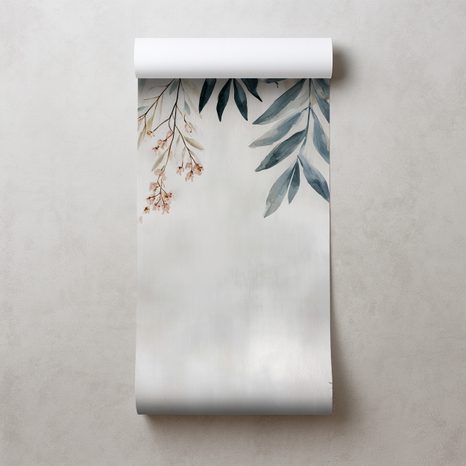 FOTOTAPET FRUNZE ȘI FLORI PASTELATE - TAPET FLORI - TAPETURI