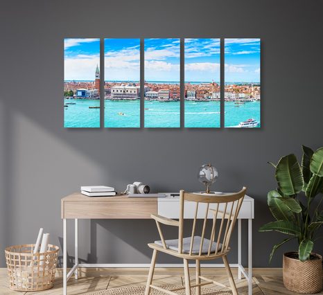 5-RÉSZES KÉP KILÁTÁS VELENCÉRE - VÁROST ÁBRÁZOLÓ KÉPEK - KÉPEK