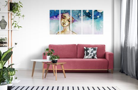 QUADRI 5 PEZZI – FATA LUNARE - QUADRI DI PERSONE - STAMPE E QUADRI