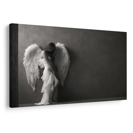 OBRAZ ANDĚLSKÁ ELEGANCE V ŠEDÉ - OBRAZY ŽENY - OBRAZY