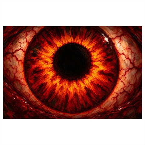 QUADRO SU TELA – OCCHIO DI FUOCO ROSSO - QUADRI HALLOWEEN E HORROR - STAMPE E QUADRI