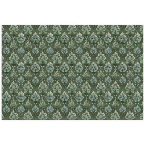 TAPETA ZELENÉ VINTAGE ROSTLINNÉ ORNAMENTY - VZOROVANÉ TAPETY - TAPETY