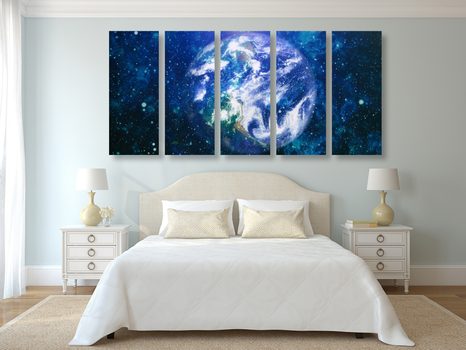 5-TEILIGES WANDBILD NASA AUFNAHME - BILDER VON UNIVERSUM UND STERNEN - BILDER