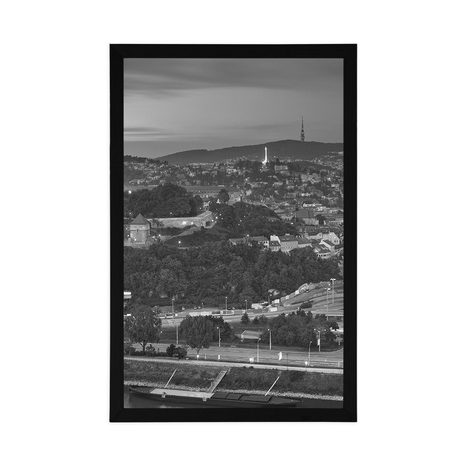 PLAGÁT VEČER V BRATISLAVE V ČIERNOBIELOM PREVEDENÍ - ČIERNOBIELE - PLAGÁTY