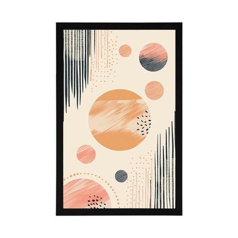 PLAKÁT ELEGANTNÍ KRUHY PEACH FUZZ - ABSTRAKTNÍ TVARY - PLAKÁTY