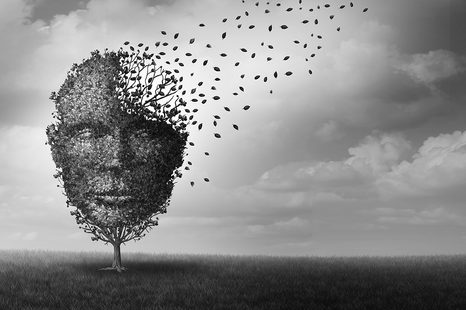 TAPETA ABSTRAKTNÍ TVÁŘ V PODOBĚ STROMU - ČERNOBÍLÉ TAPETY - TAPETY