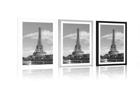 POSTER – PANORAMA MERAVIGLIOSO DI PARIGI IN BIANCO E NERO - NERO E BIANCO - POSTER