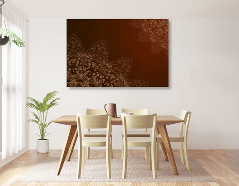 SLIKA MODERNI ELEMENTI MANDALE U NIJANSAMA SMEĐE - SLIKE - 🔥 TOTALNA RASPRODAJA