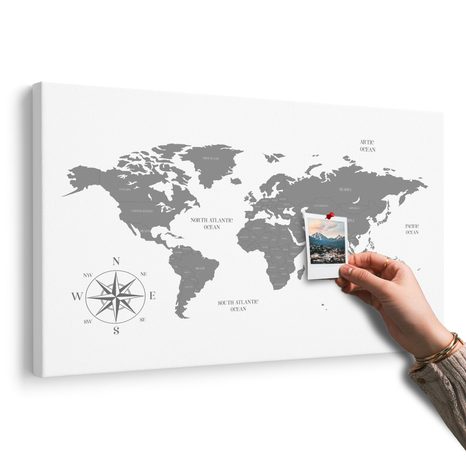QUADRO IN SUGHERO – MAPPA DISCRETA IN VERSIONE GRIGIA - QUADRI SU SUGHERO - STAMPE E QUADRI