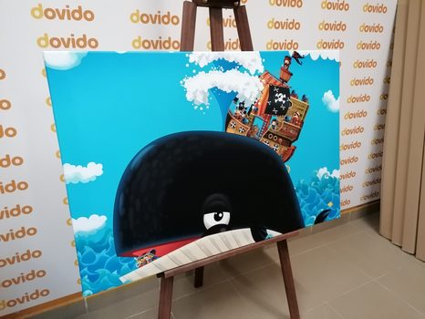 OBRAZ PIRÁTSKÁ LOĎ NA VELRYBĚ - DĚTSKÉ OBRAZY - OBRAZY