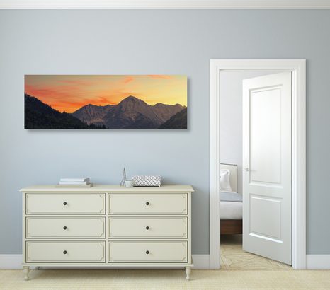 КАРТИНА НА ПЛАТНО – ЗАЛЕЗ НАД ПЛАНИНИТЕ - КАРТИНИ НА ПРИРОДАТА И ПЕЙЗАЖИ - КАРТИНИ