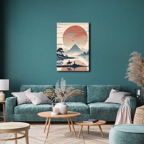 QUADRO SU TELA – SAMURAI E MONTAGNE - QUADRI ALBA E TRAMONTO - STAMPE E QUADRI