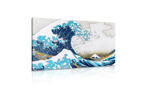 КАРТИНА НА ПЛАТНО – РЕПРОДУКЦИЯ ГОЛЯМАТА ВЪЛНА ОТ КАНАГАВА - КАЦУШИКА ХОКУСАЙ - КАРТИНИ НА ПРИРОДАТА И ПЕЙЗАЖИ - КАРТИНИ