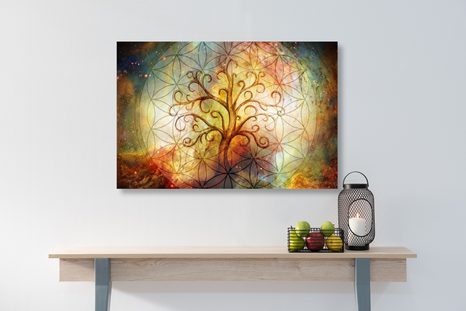 CANVAS PRINT TREE WITH FLOWER OF LIFE - OBRAZY STROMY ŽIVOTA - PICTURES