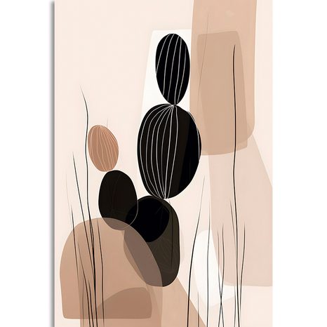WANDBILD ABSTRAKTE BOTANISCHE FORMEN KAKTUS - WANDBILDER ABSTRAKTE FORMEN - BILDER