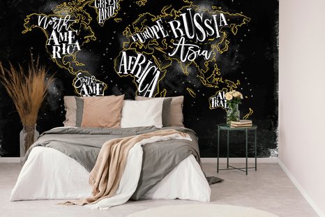 CARTA DA PARATI – MAPPA DEL MONDO ALLA MODA - CARTA DA PARATI MAPPE - CARTA DA PARATI