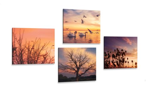 CANVAS PRINT SET CHARMING NATURE - SET OF PICTURES - PICTURES