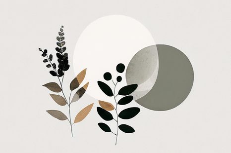 OBRAZ MINIMALISTICKÉ LISTY S BOHO POZADÍM - OBRAZY STROMY A LISTY - OBRAZY