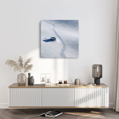 OBRAZ OSAMĚLÁ CHATA V ZIMĚ - VÁNOČNÍ A ZIMNÍ OBRAZY - OBRAZY